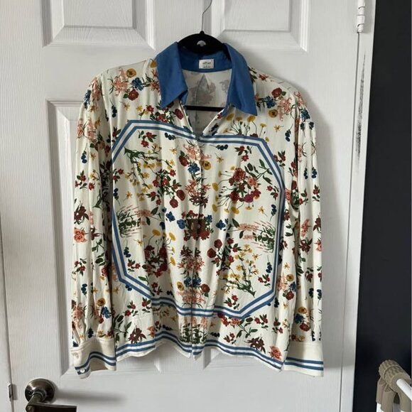 Wilfred Tops - Wilfred cream and blue floral blouse Size Small